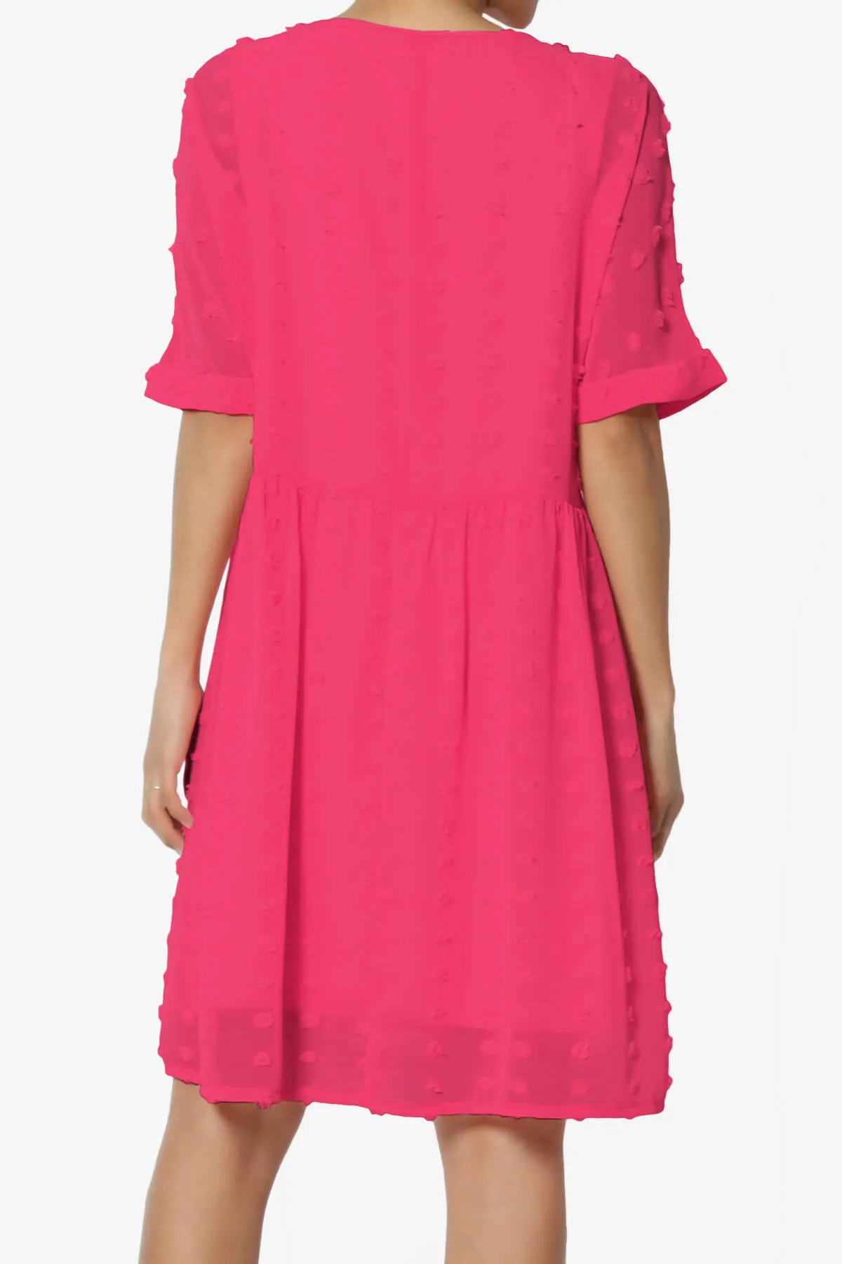 Sandra Swiss Dot Short Sleeve Babydoll Dress