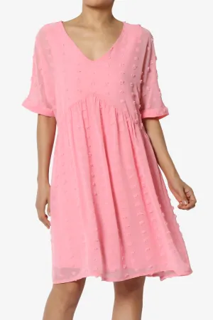Sandra Swiss Dot Short Sleeve Babydoll Dress