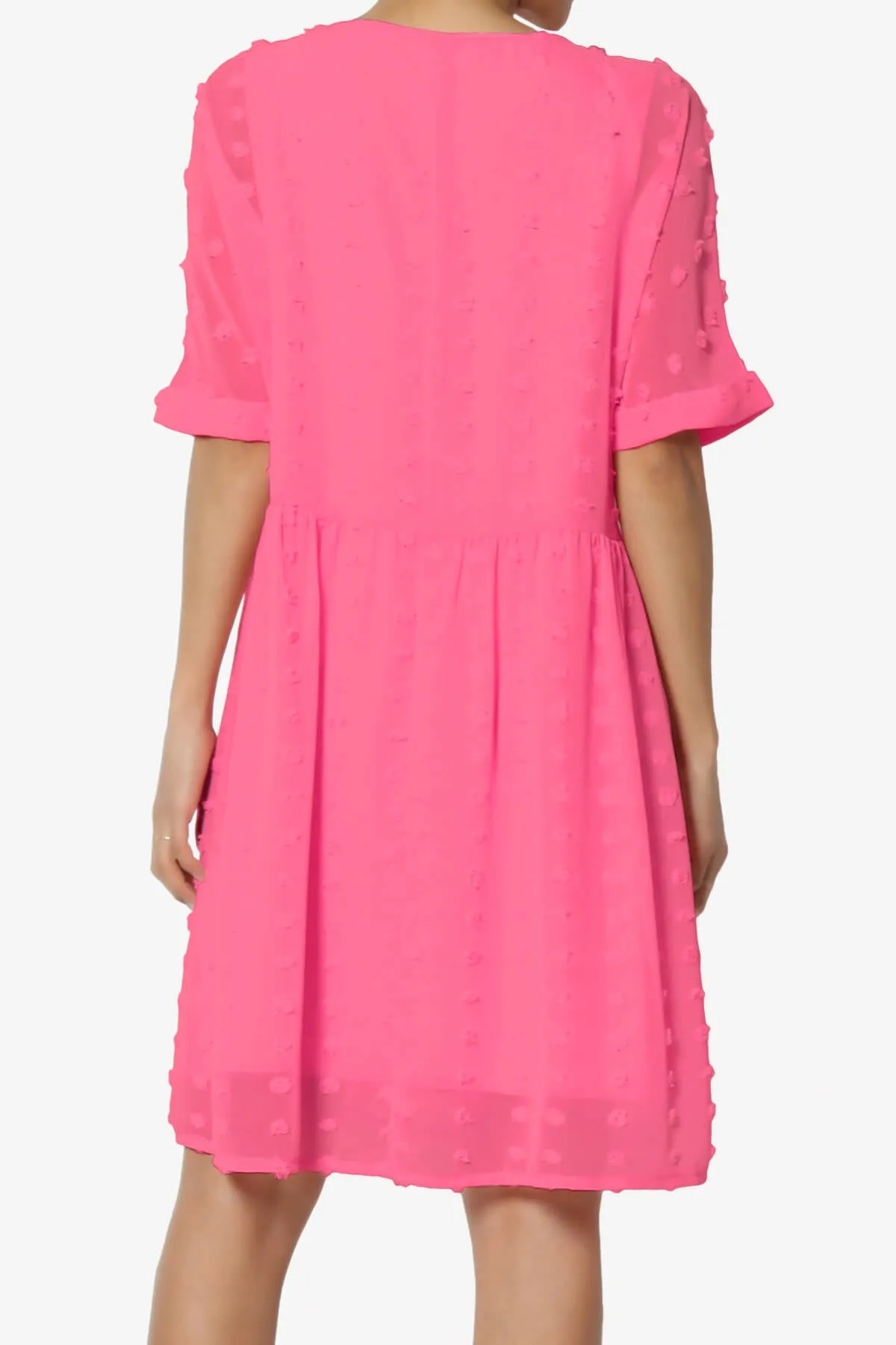Sandra Swiss Dot Short Sleeve Babydoll Dress