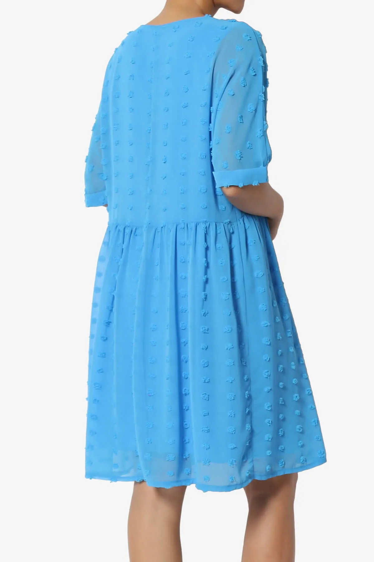 Sandra Swiss Dot Short Sleeve Babydoll Dress