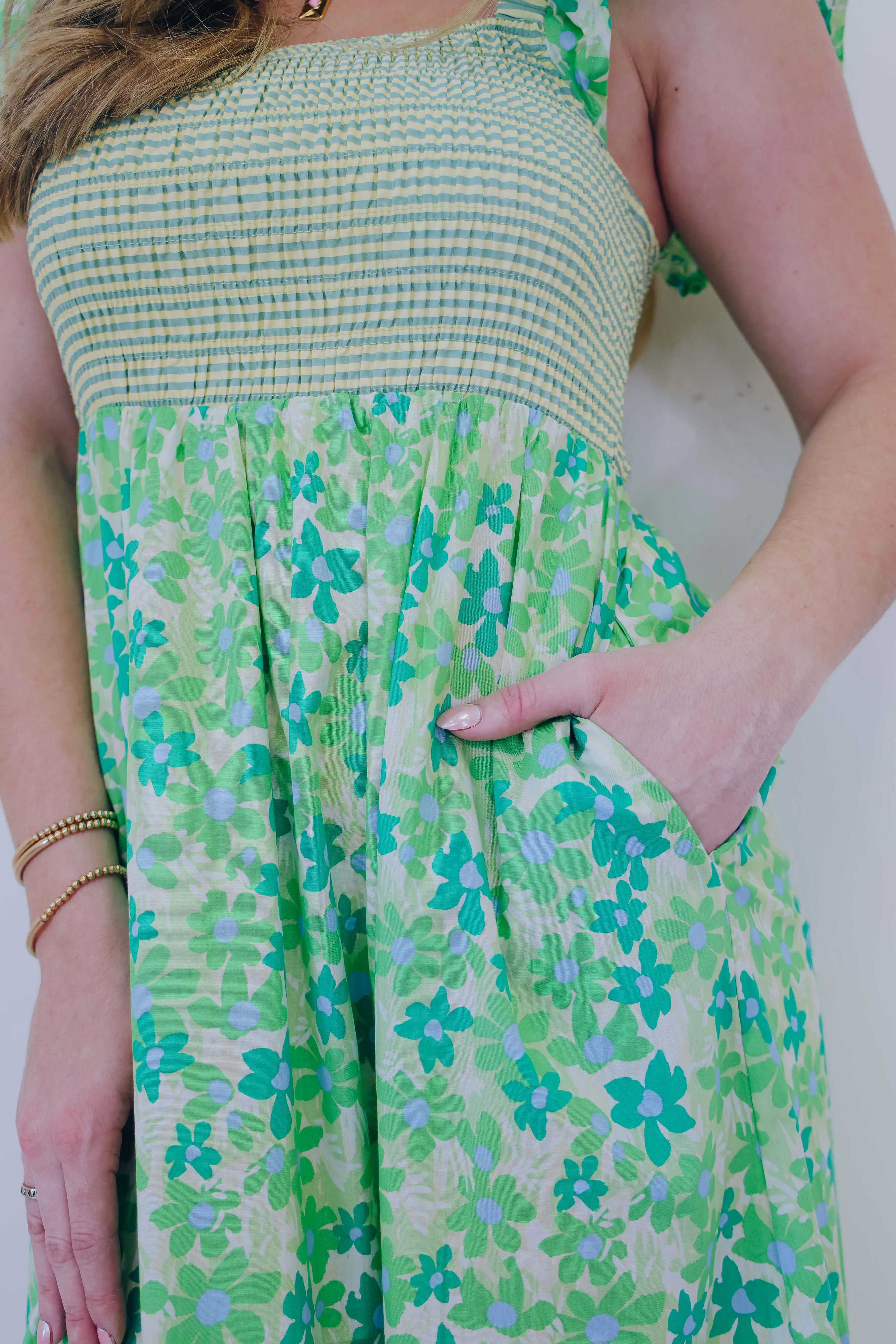 Sarah Smocked Bodice Midi Dress - 2 Colors