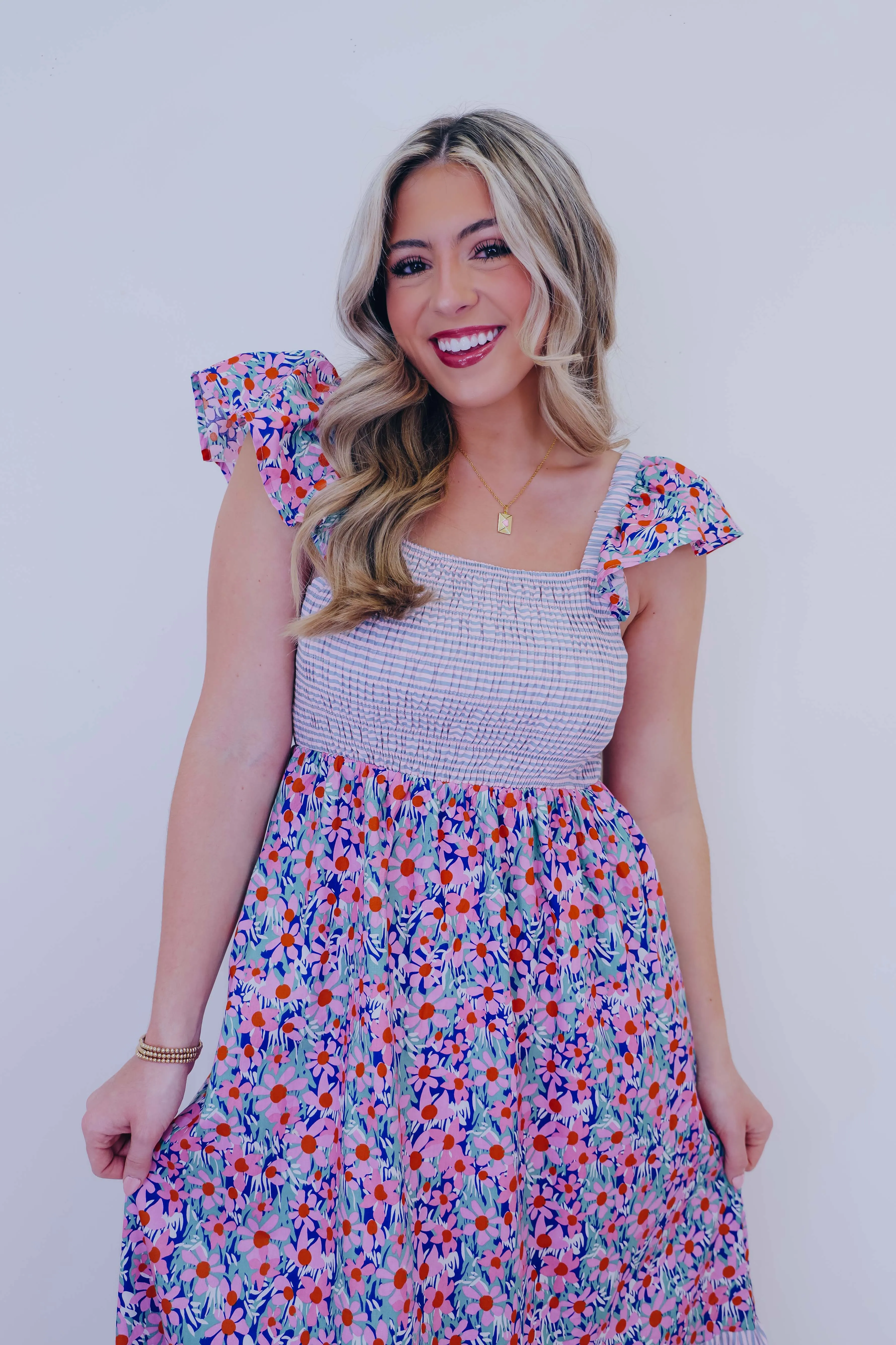 Sarah Smocked Bodice Midi Dress - 2 Colors