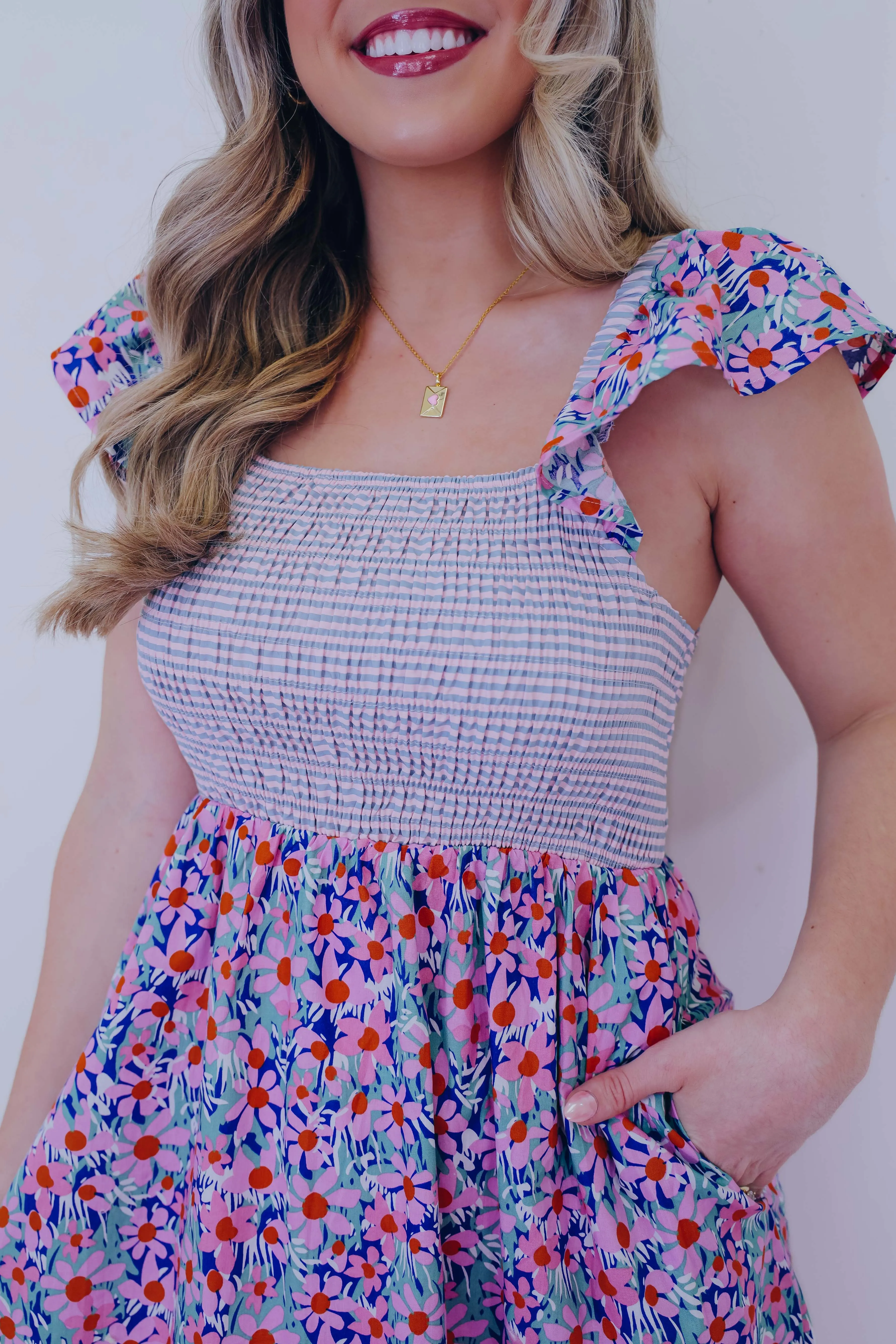 Sarah Smocked Bodice Midi Dress - 2 Colors