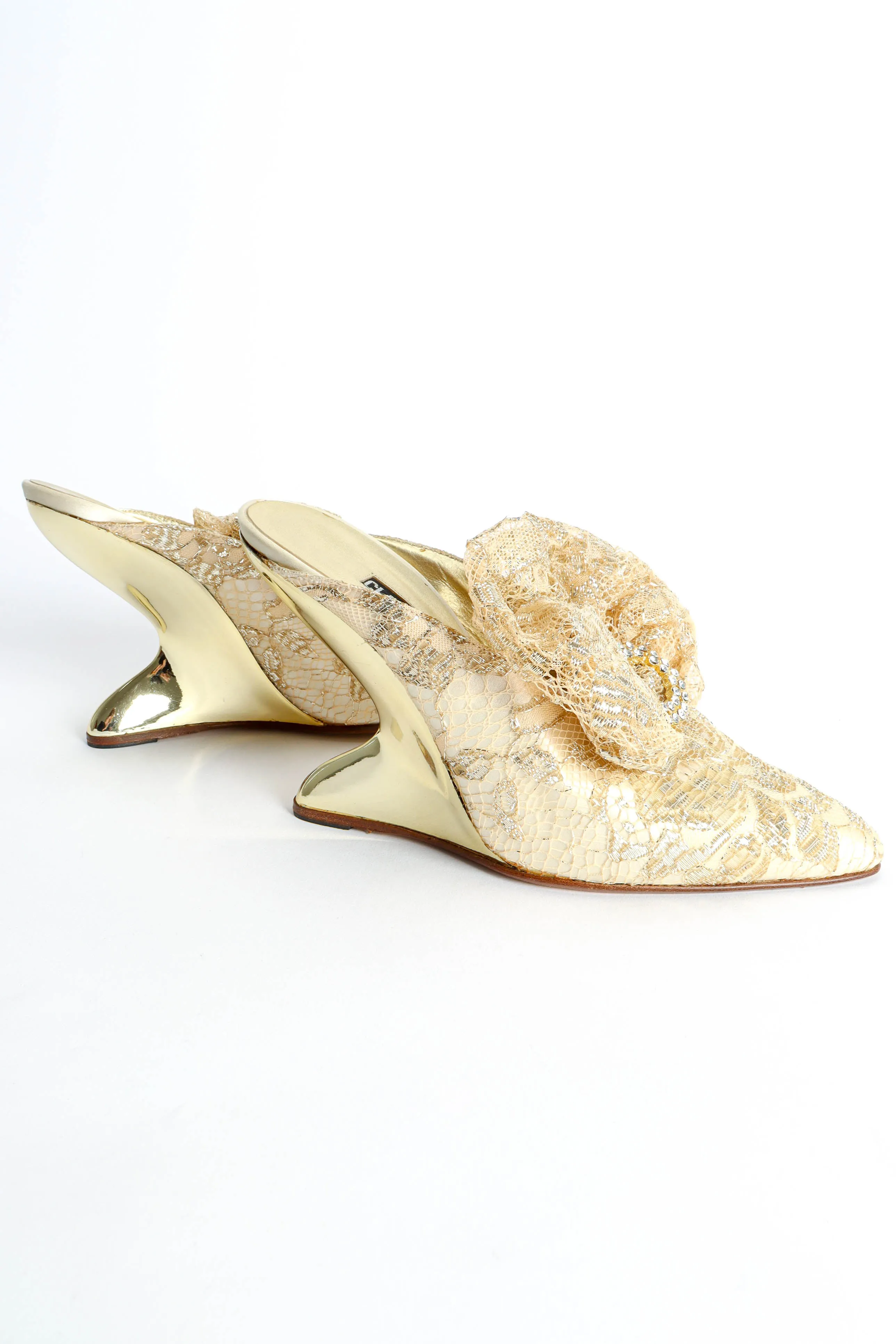 Satin Laced Inward-Curved Heels