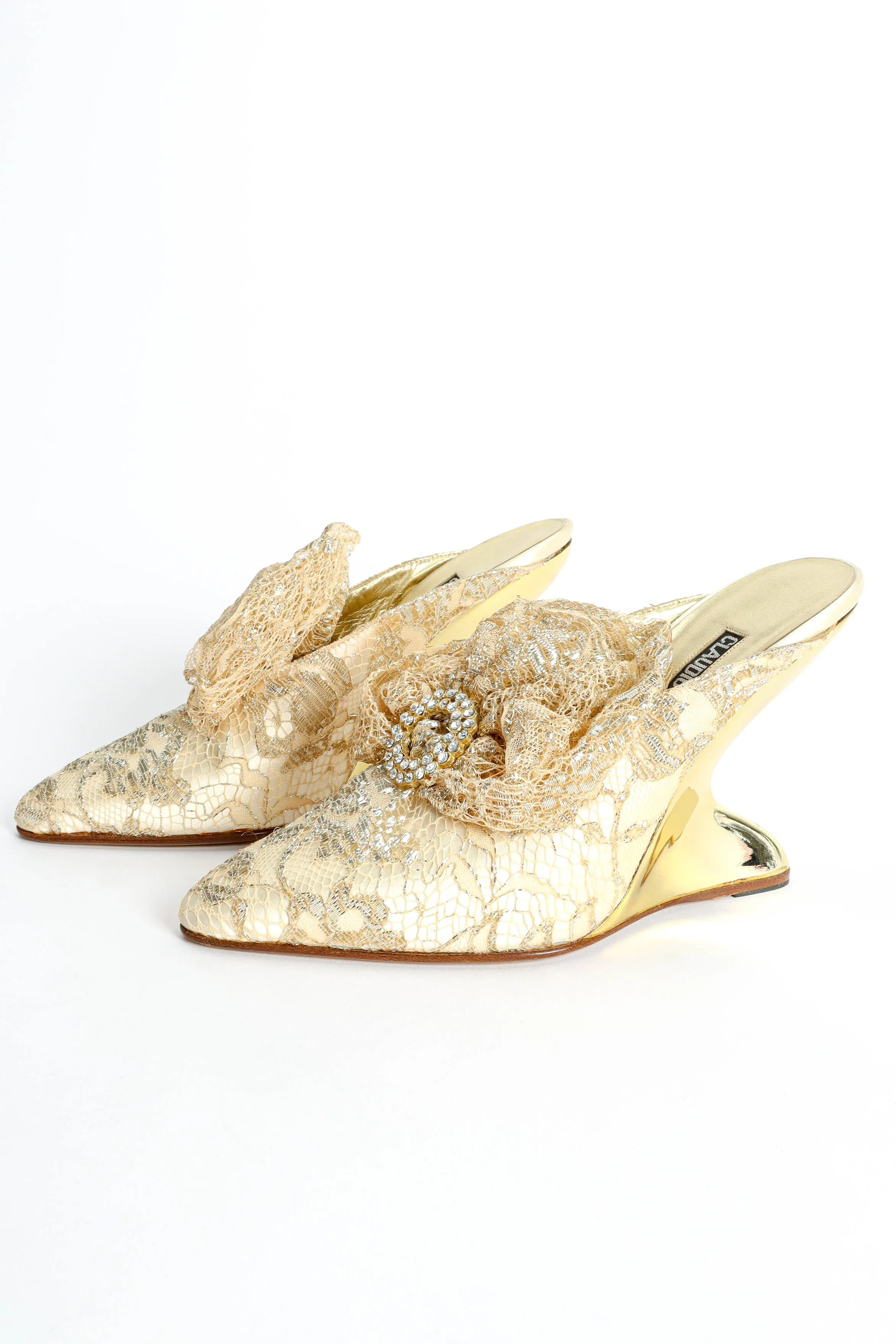 Satin Laced Inward-Curved Heels