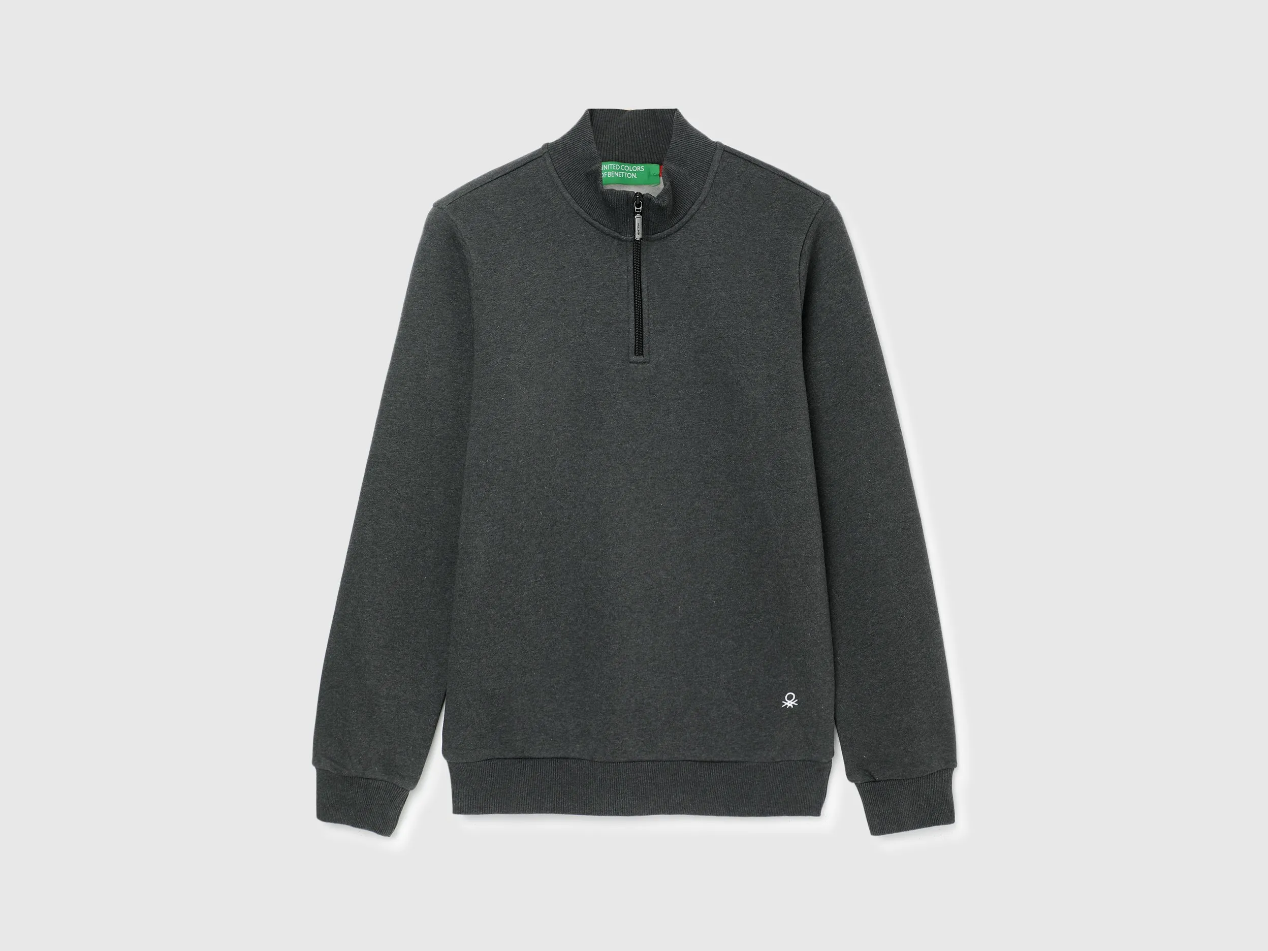Slim Fit Mock Neck Solid Sweatshirt