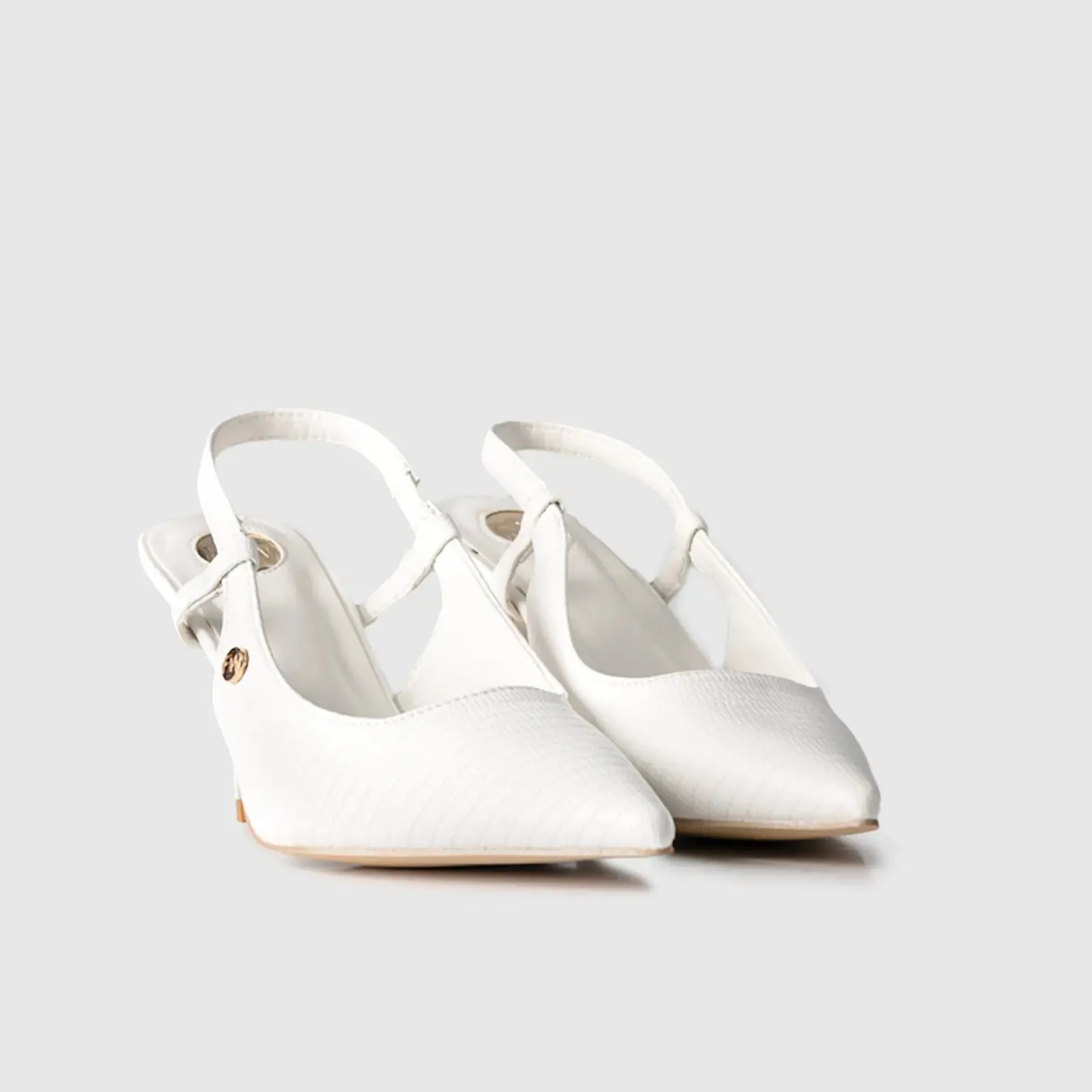 Slingback Court Shoe White 01637