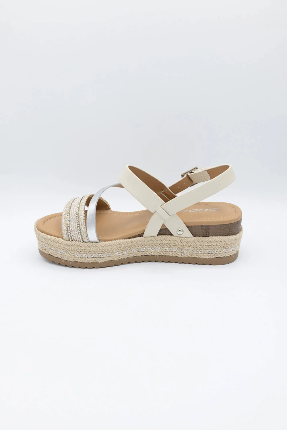 Soda Aaron Flatform Sandals for Women in Off White | AARON-S OFF WHITE