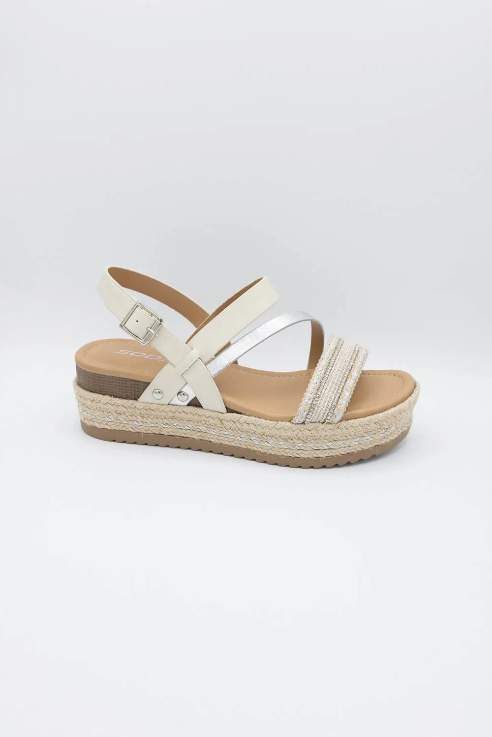Soda Aaron Flatform Sandals for Women in Off White | AARON-S OFF WHITE