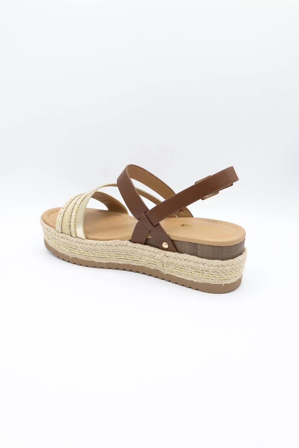 Soda Aaron Platform Sandals for Women in Tan | AARON-S TAN