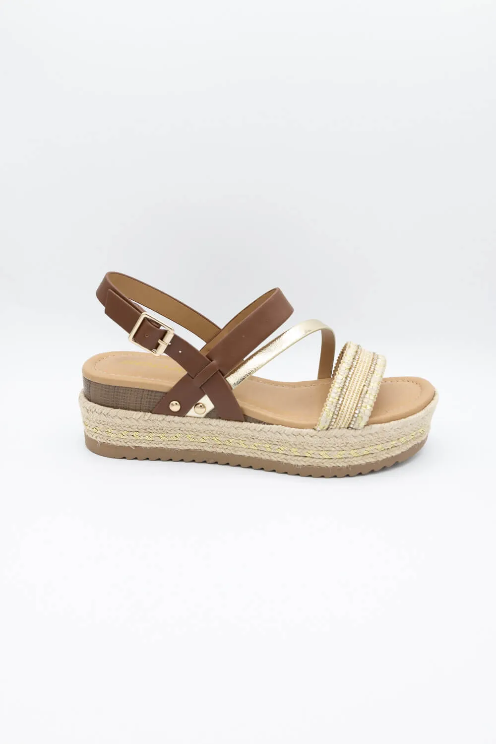 Soda Aaron Platform Sandals for Women in Tan | AARON-S TAN