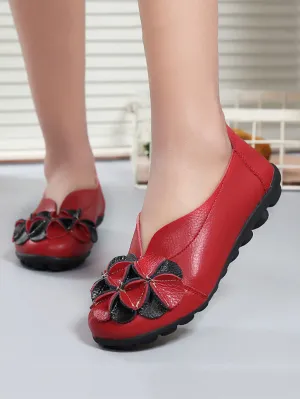 Soft Bottom Women's Shoes Spring Mother Shoes Flat Shoes Large Size Round Head Peas Shoes