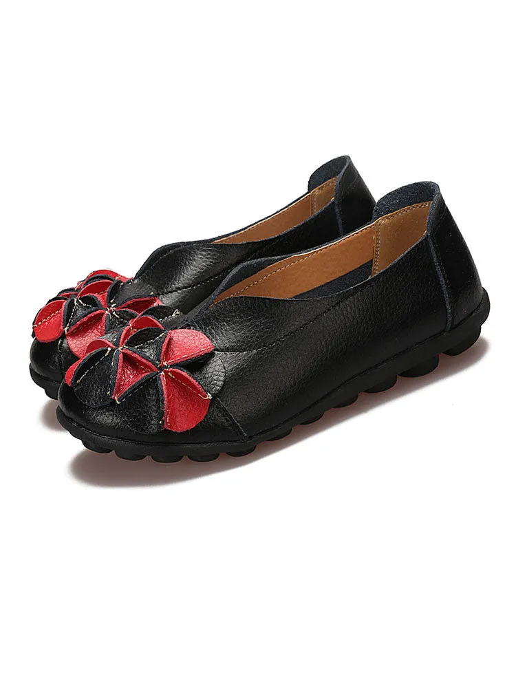 Soft Bottom Women's Shoes Spring Mother Shoes Flat Shoes Large Size Round Head Peas Shoes