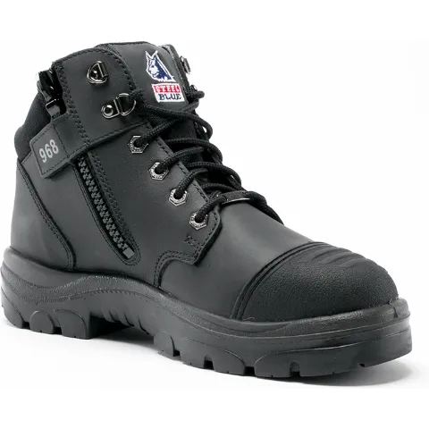Steel Blue Men's Parkes Side Zip WP Steel Toe Hiker Work Boot - Black - 812968