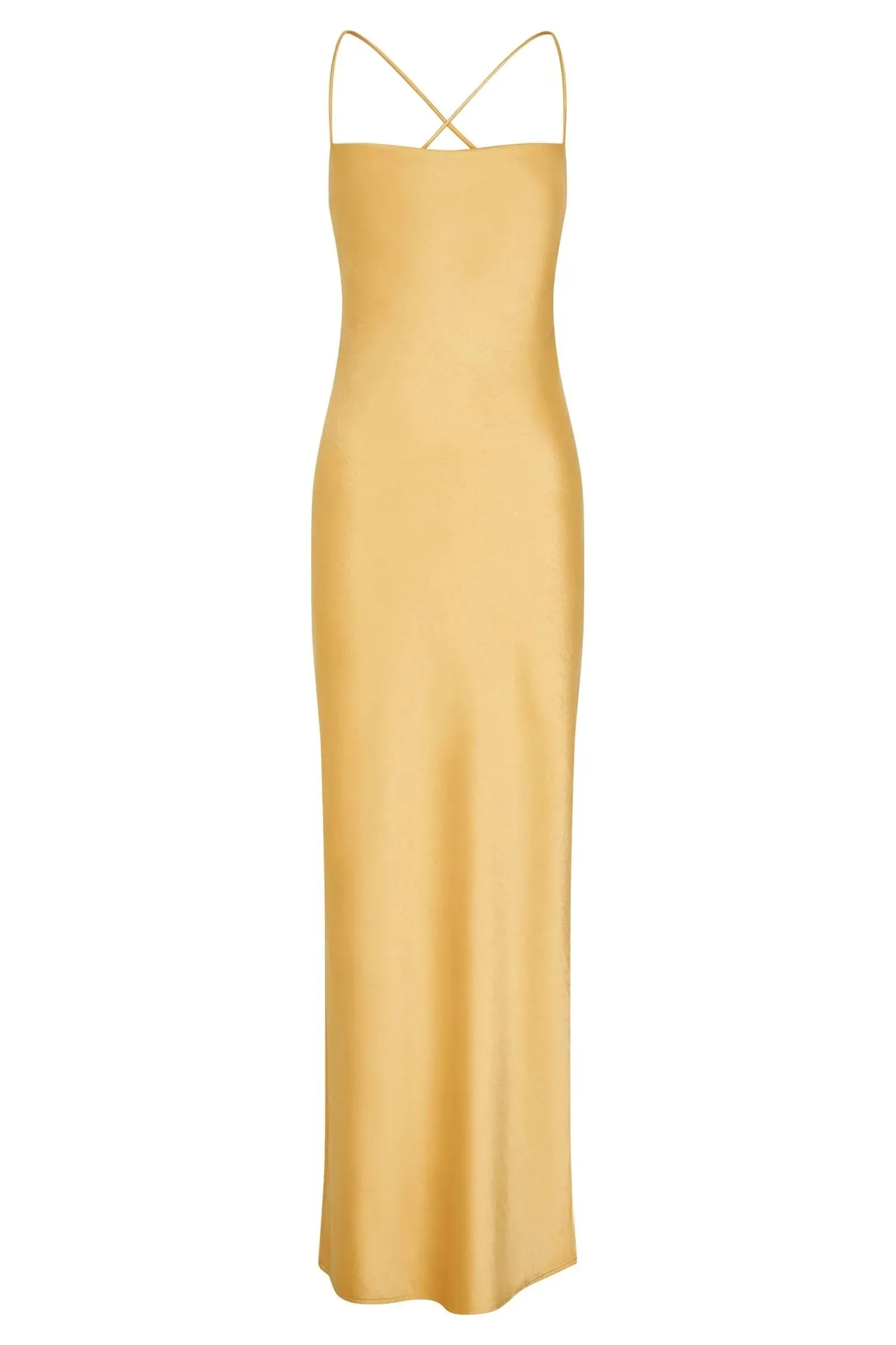 Sydney Straight Neck Slip Maxi Dress - Yellow