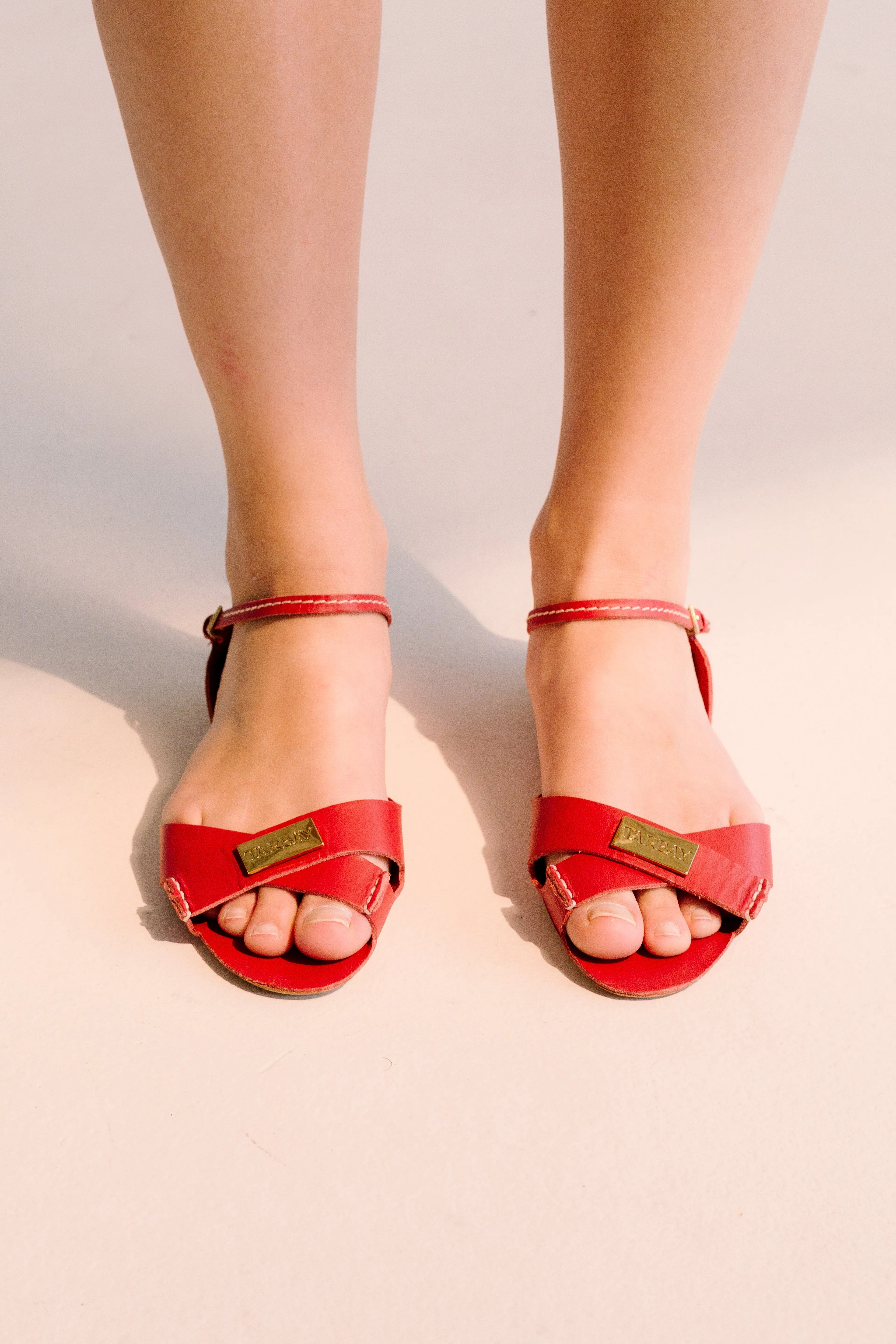 Tajali Leather Sandals - Cherry Bomb