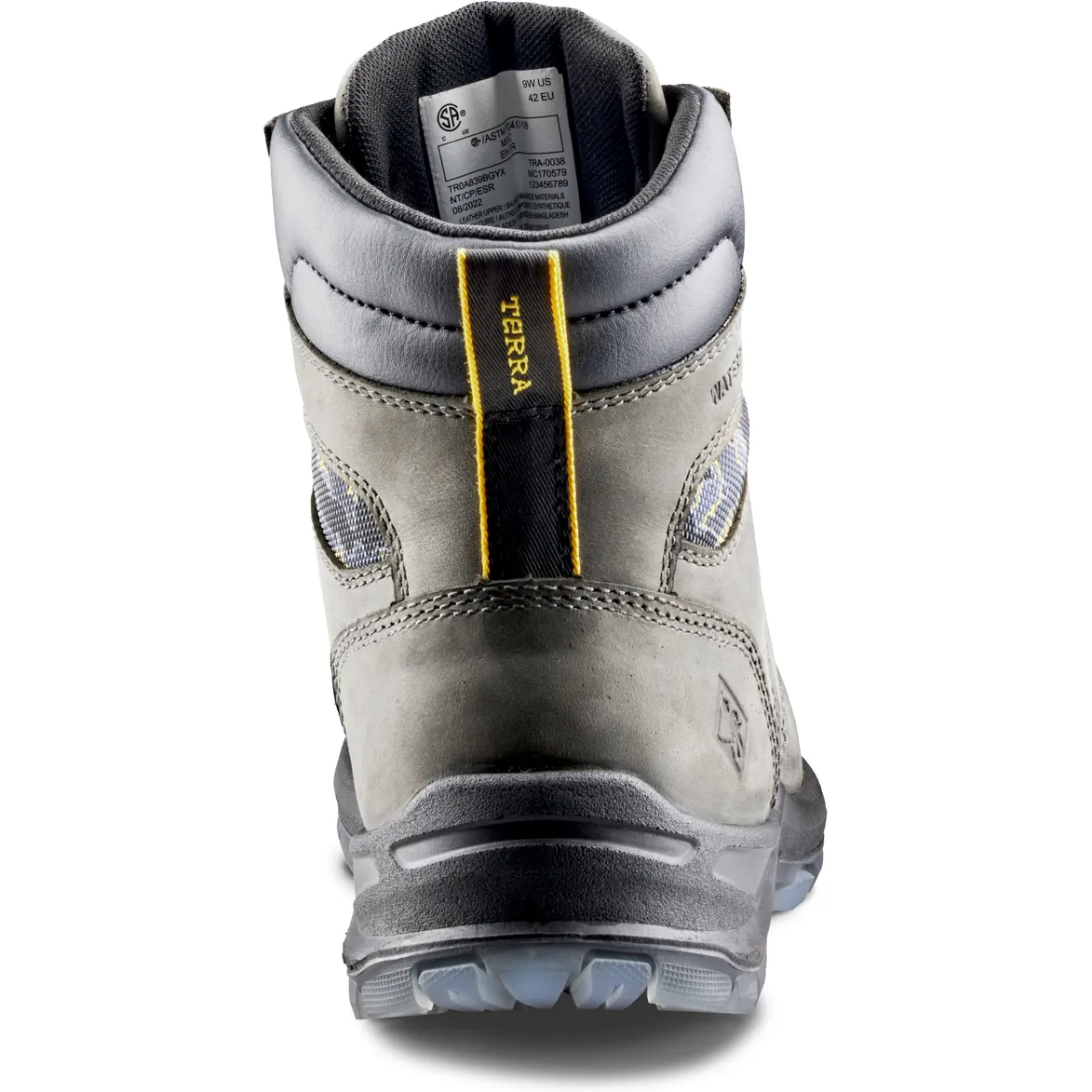 Terra Men's Byrne 6" Comp Toe WP Safety Work Boot- Gray- 839BGY