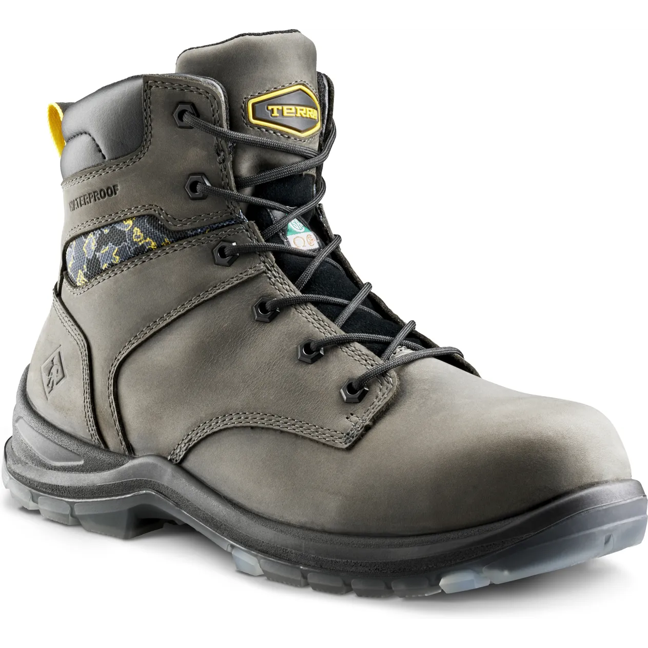 Terra Men's Byrne 6" Comp Toe WP Safety Work Boot- Gray- 839BGY