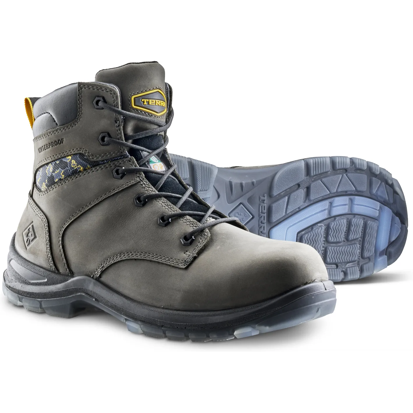 Terra Men's Byrne 6" Comp Toe WP Safety Work Boot- Gray- 839BGY