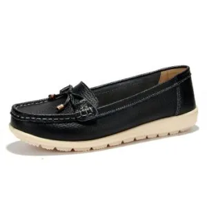 The slips genuine leather women flats shoes