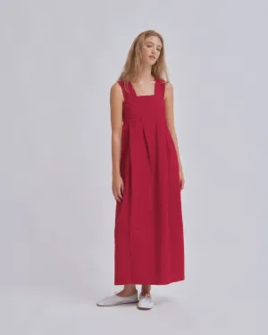 Thick Strap Dress in Cherry