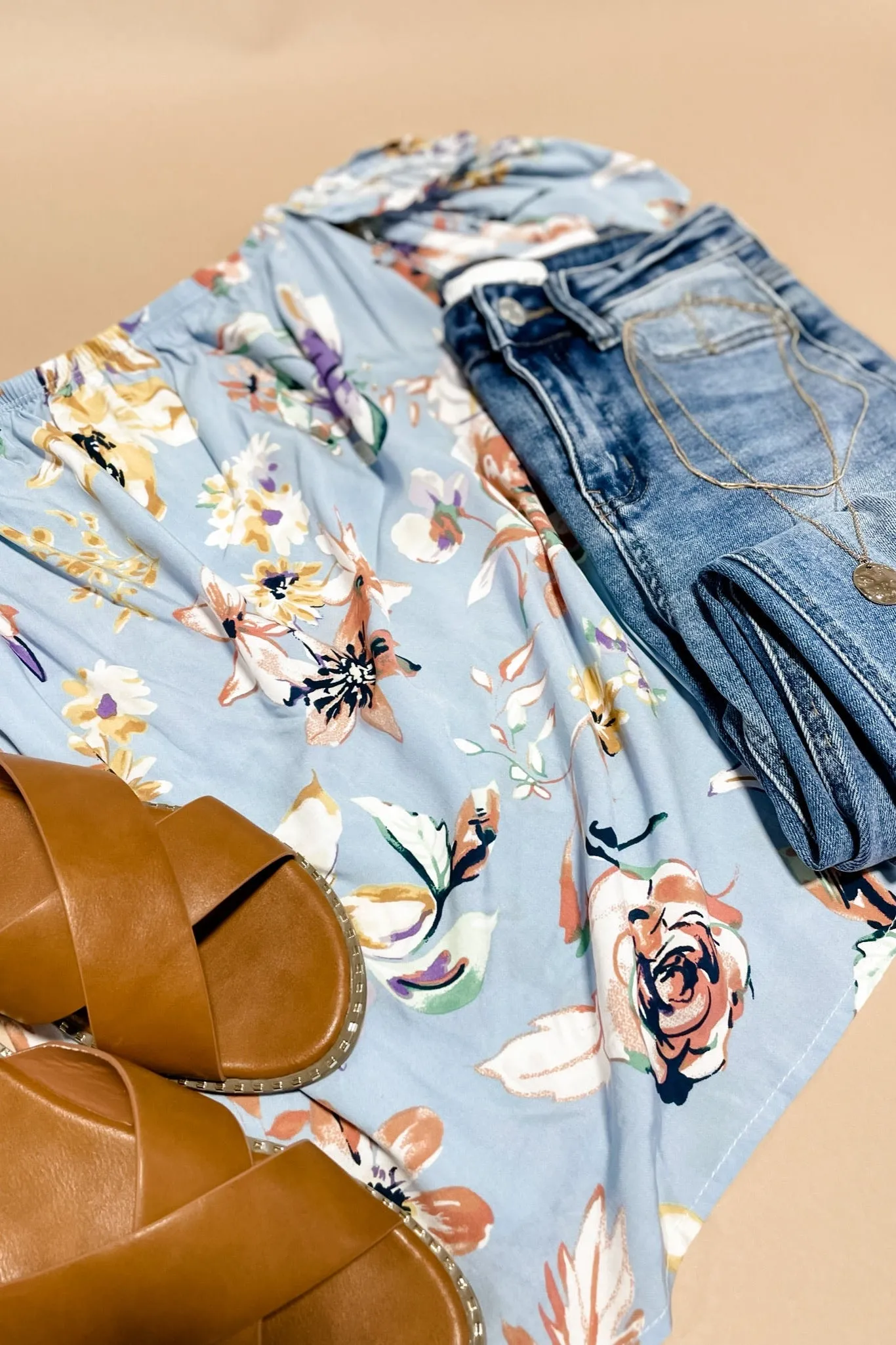 Through The Wild- Camel w/ Gold Studs Criss Cross Sandals