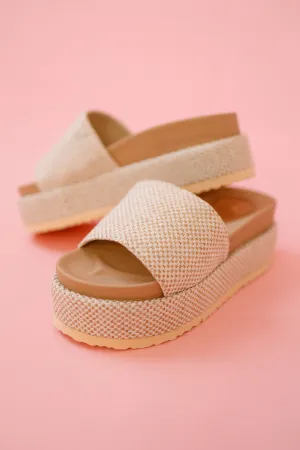 Tina Natural Rattan Platform Sandals