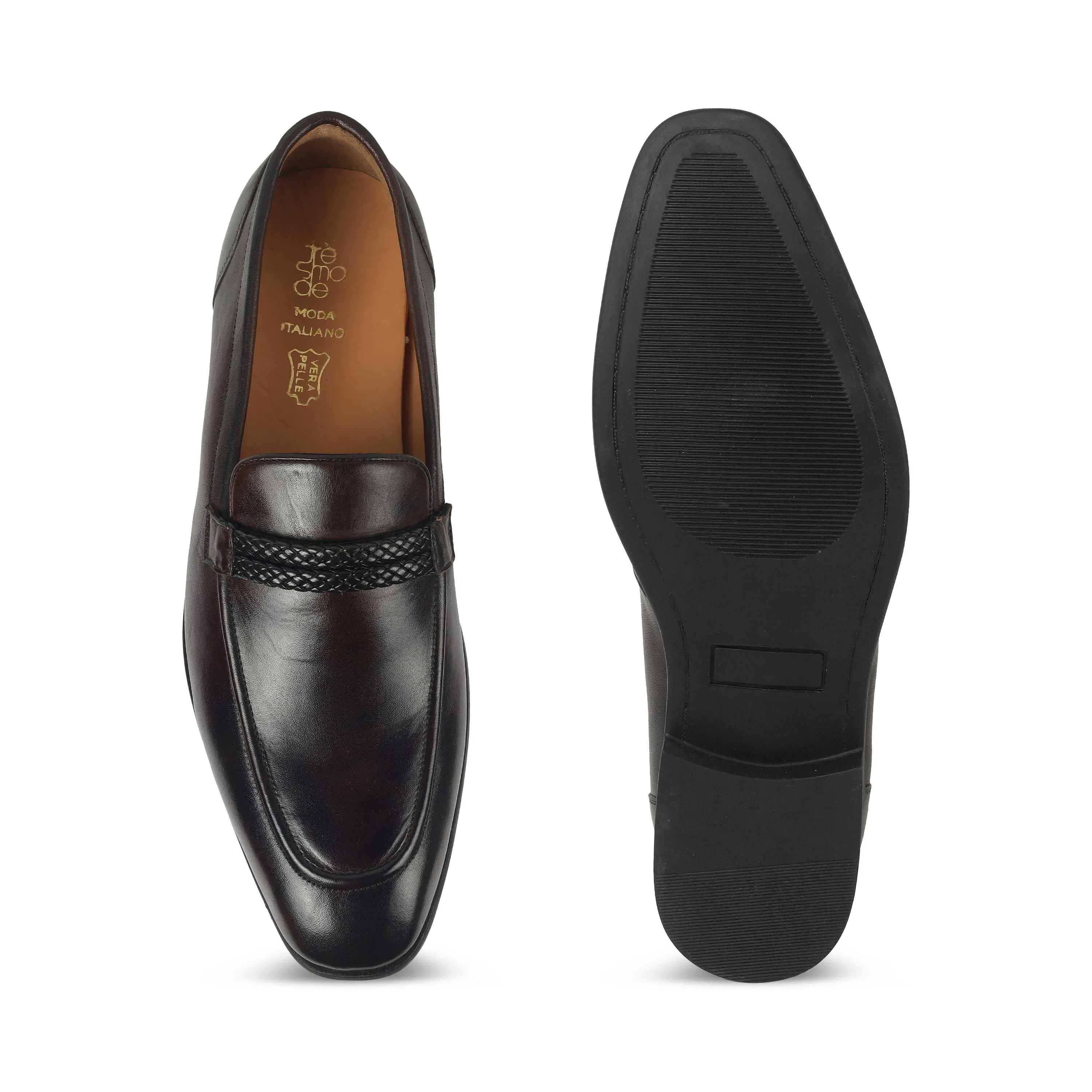 Tresmode Sely Brown Men's Leather Loafers