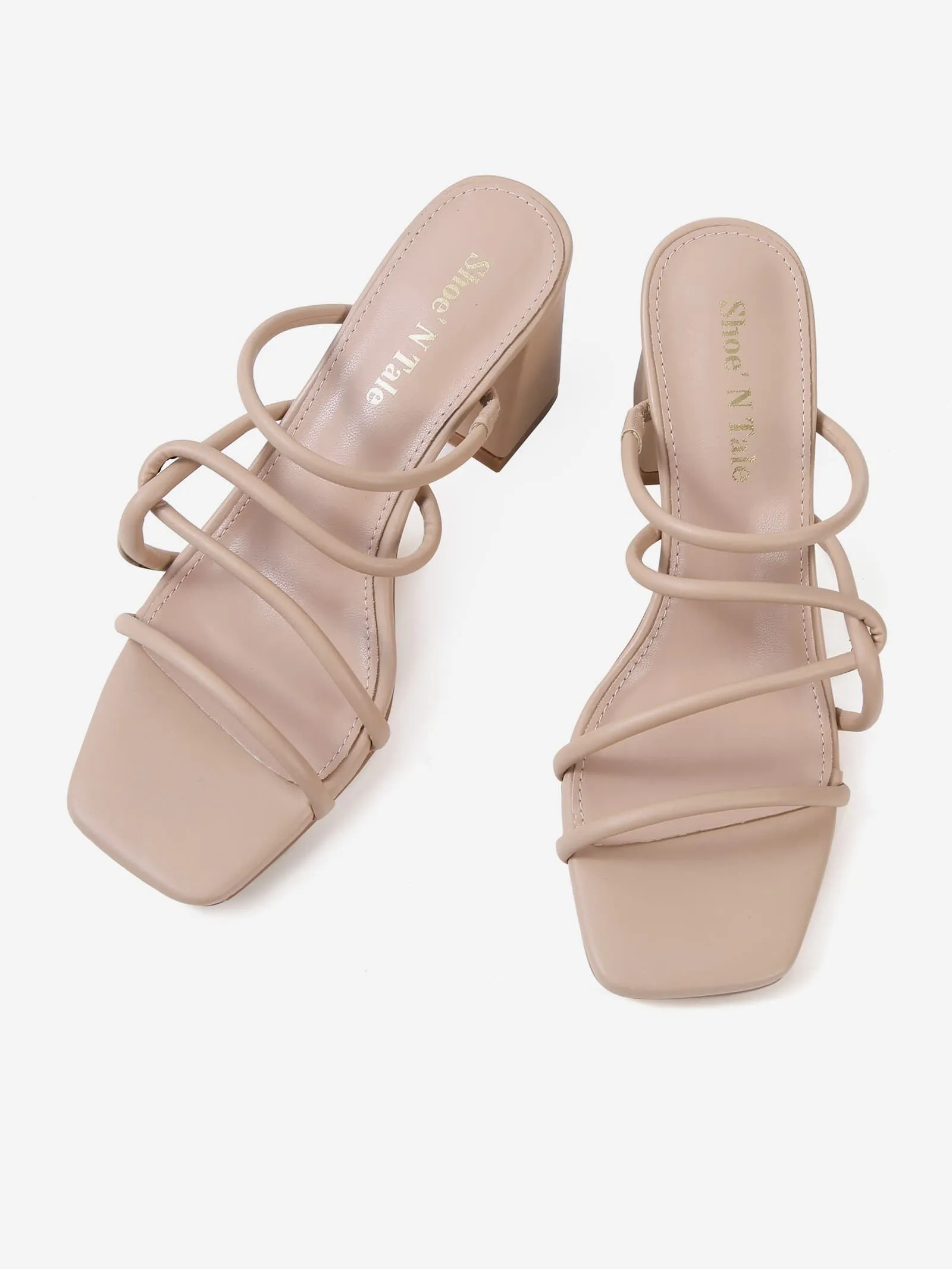 Two Band Chunky Heeled Sandals