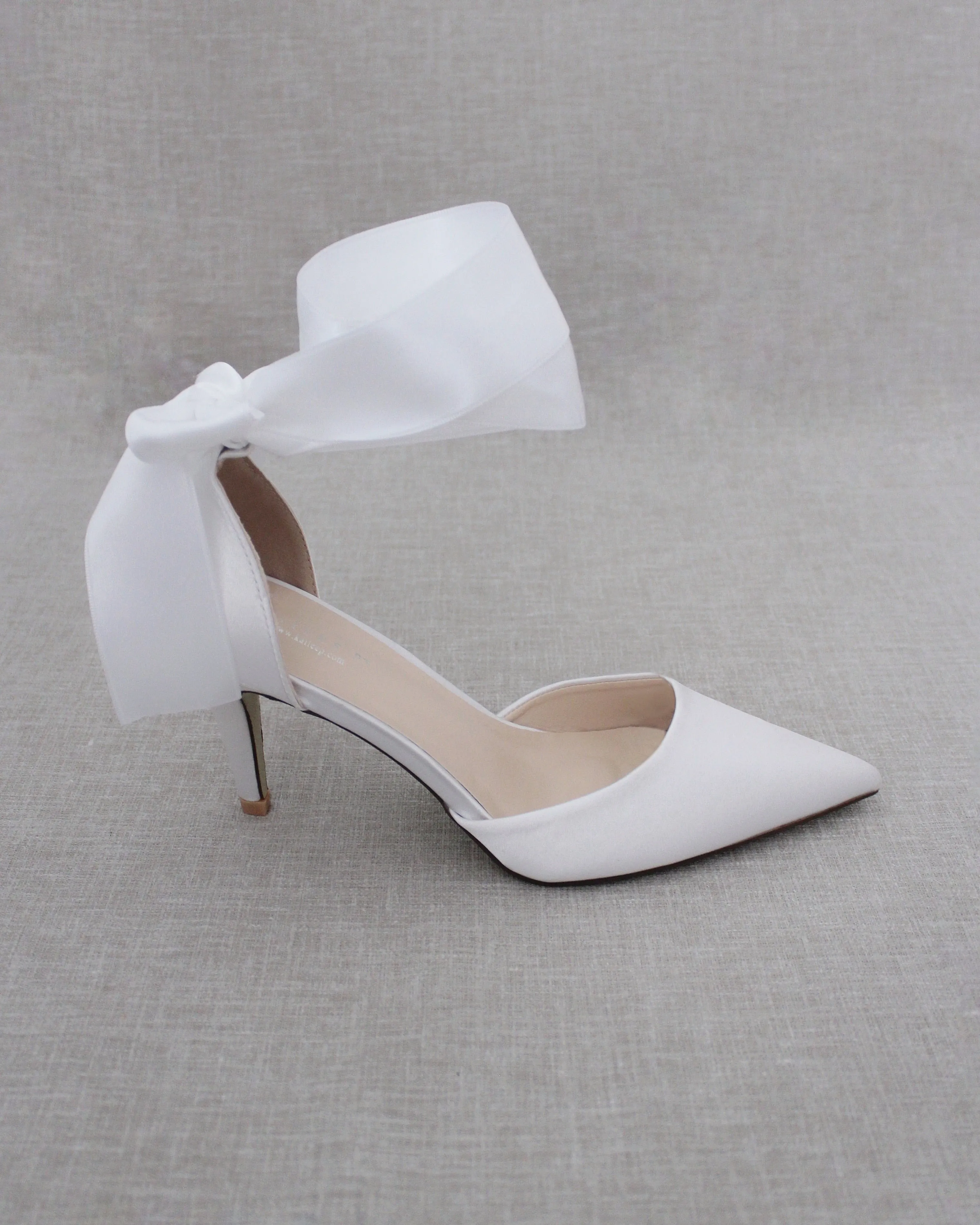 Wedding Heels With Ankle Ribbon