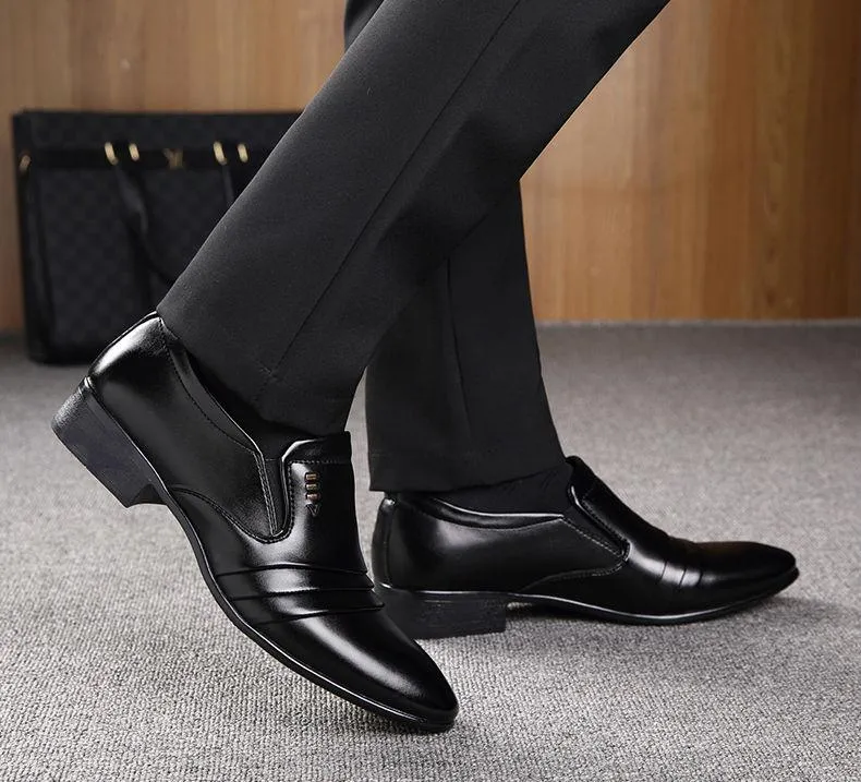 West Louis™ Dress Loafers Pointy Black Shoes