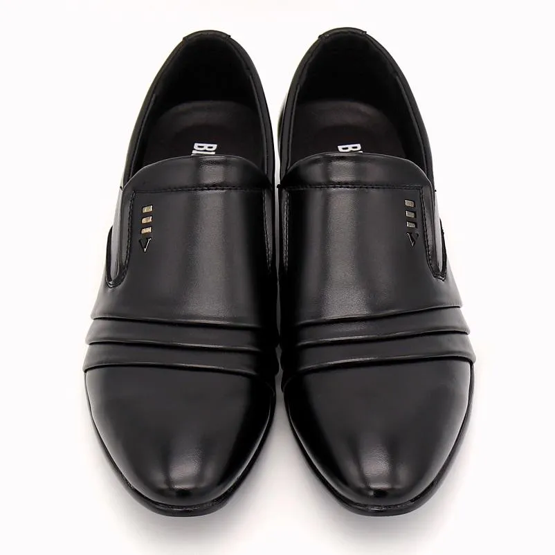 West Louis™ Dress Loafers Pointy Black Shoes