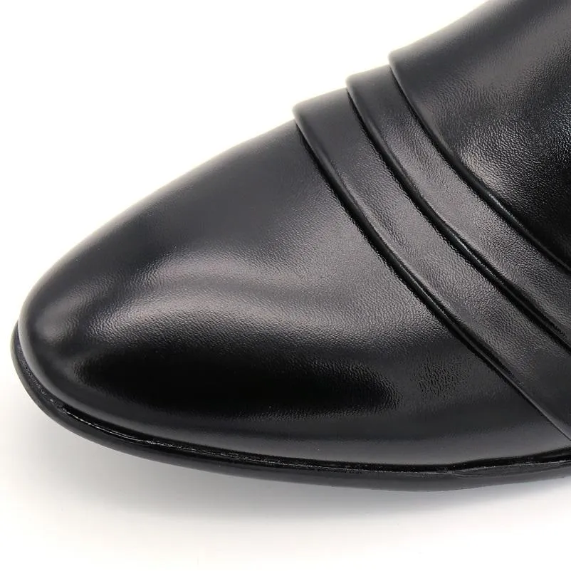 West Louis™ Dress Loafers Pointy Black Shoes