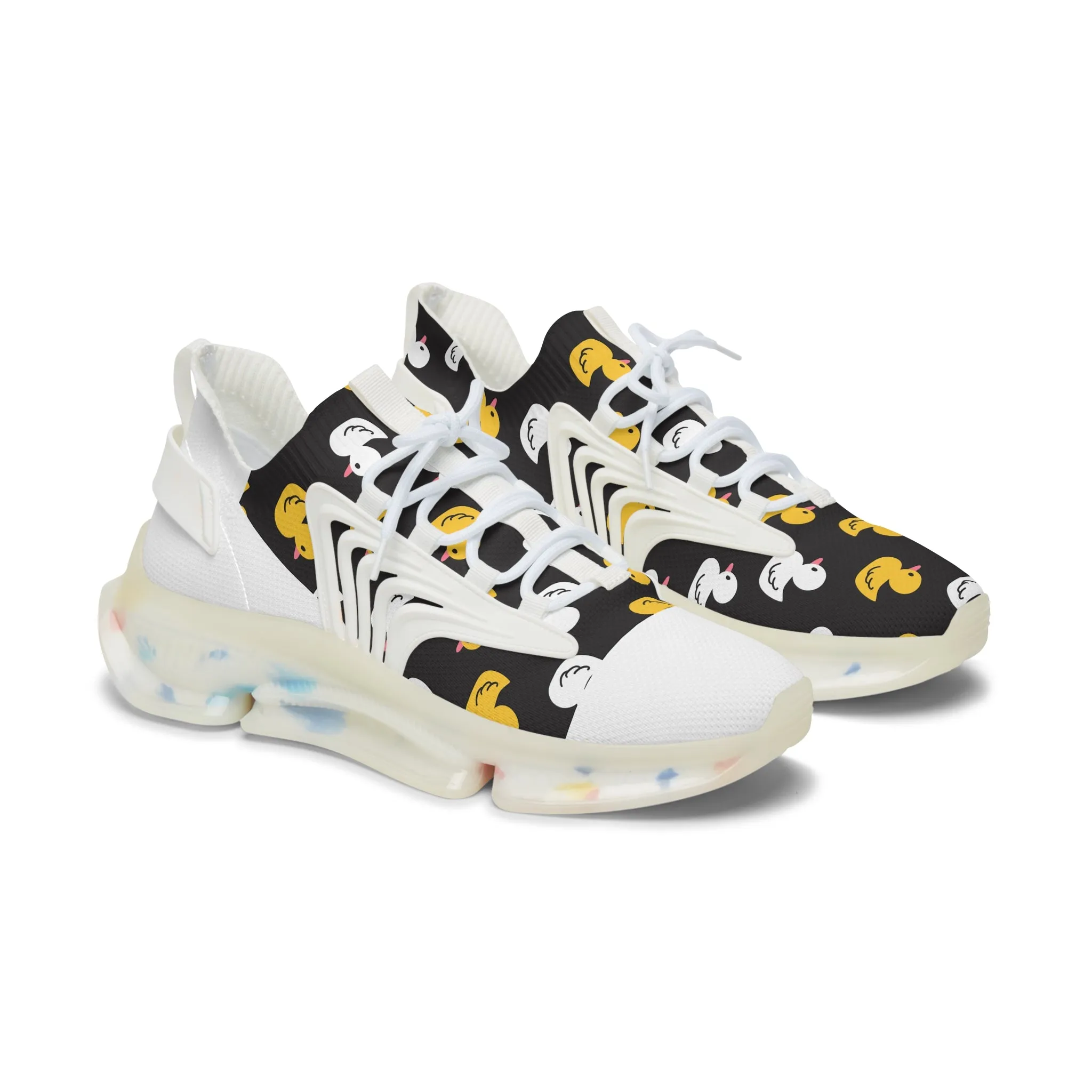 Whimsical Duck Print Women's Mesh Sneakers - Fun & Comfortable