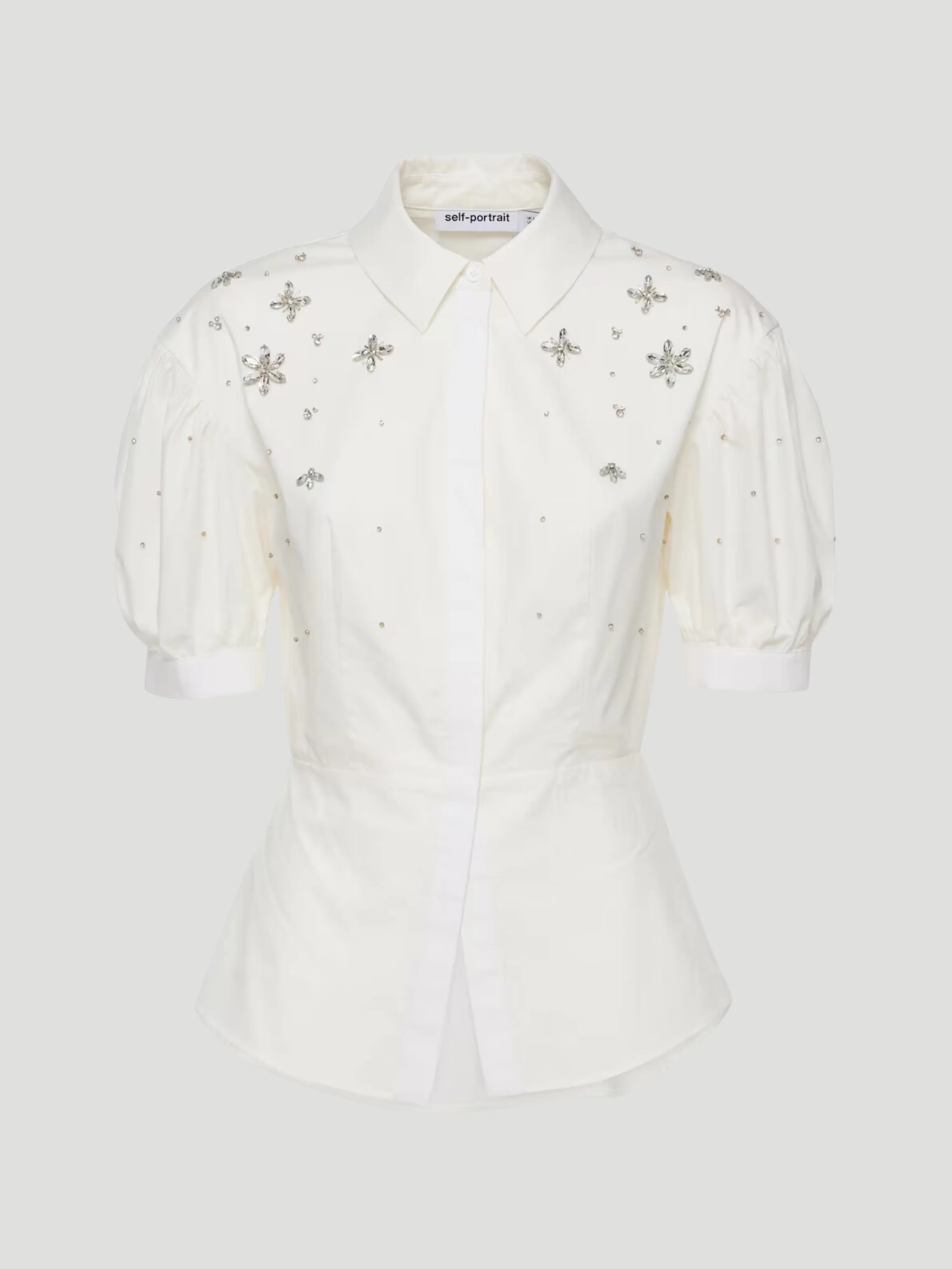 White Cotton Embellished Top
