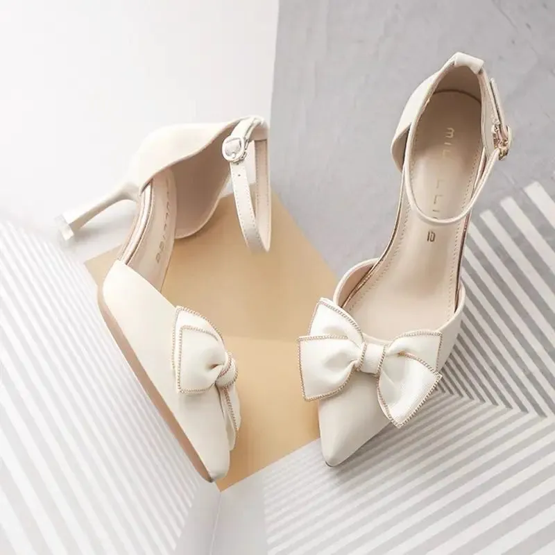 White Heels Butterfly Stilettos Elegant Heels
