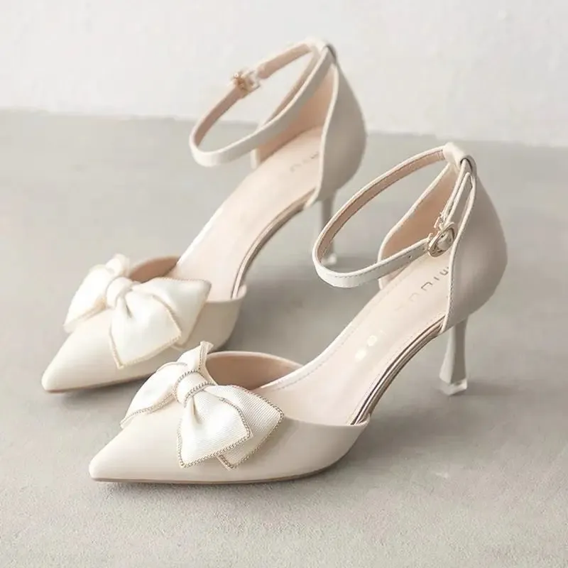 White Heels Butterfly Stilettos Elegant Heels
