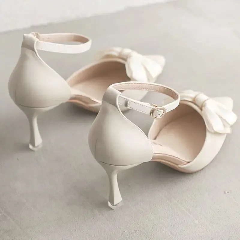 White Heels Butterfly Stilettos Elegant Heels