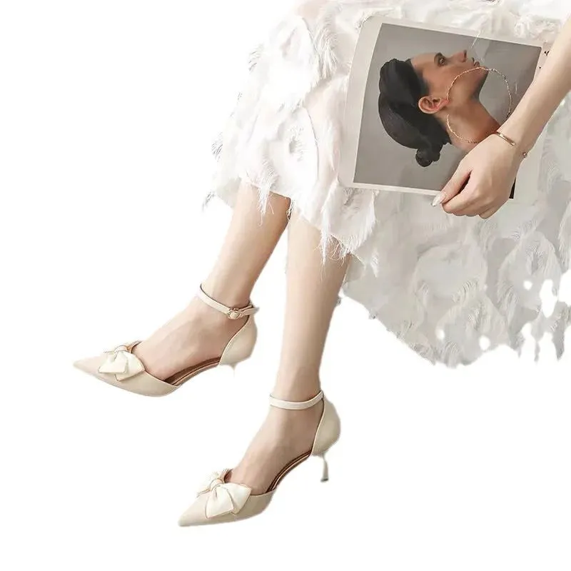 White Heels Butterfly Stilettos Elegant Heels