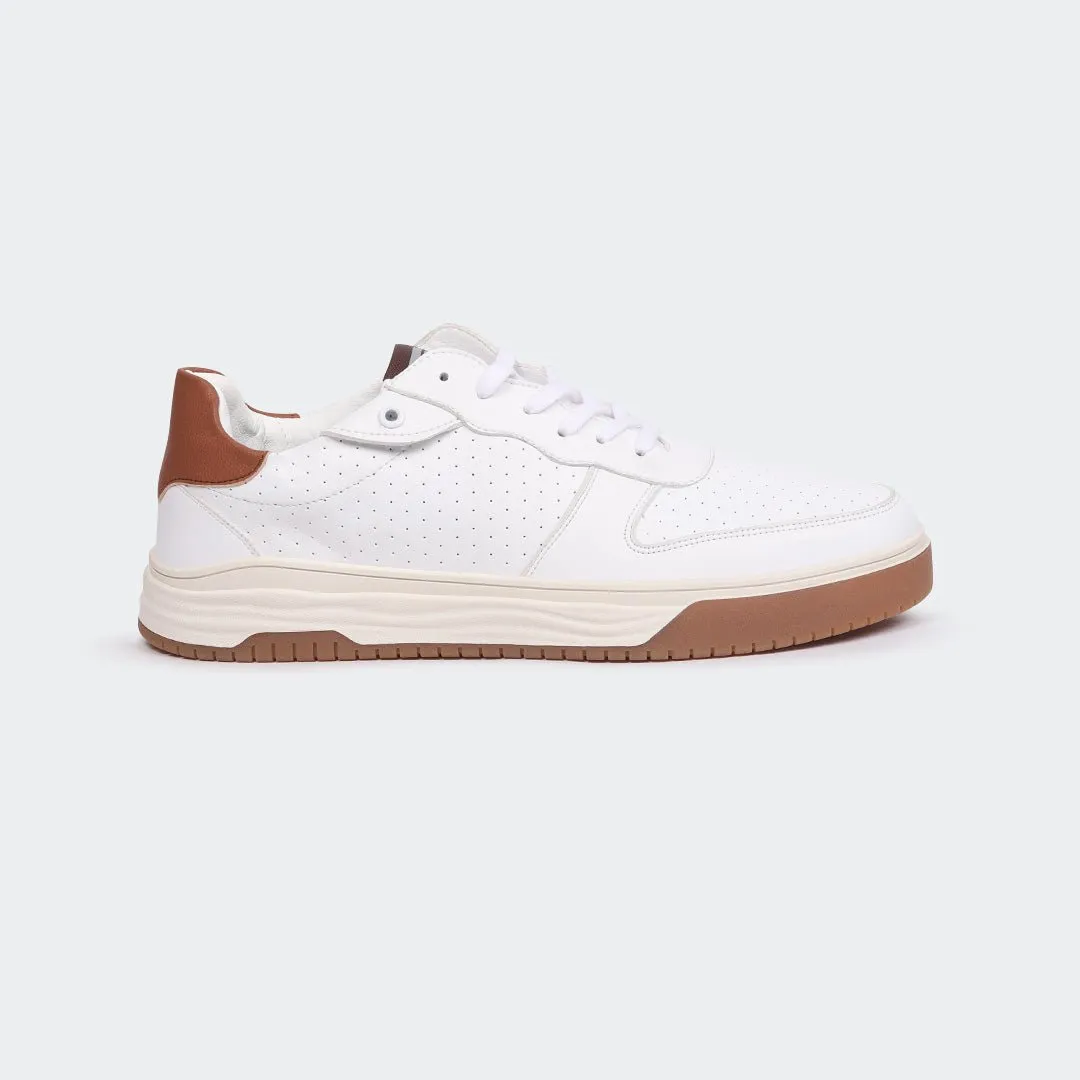 WHITE/BRN Casual Sneakers for Men (LEWIS 692G)