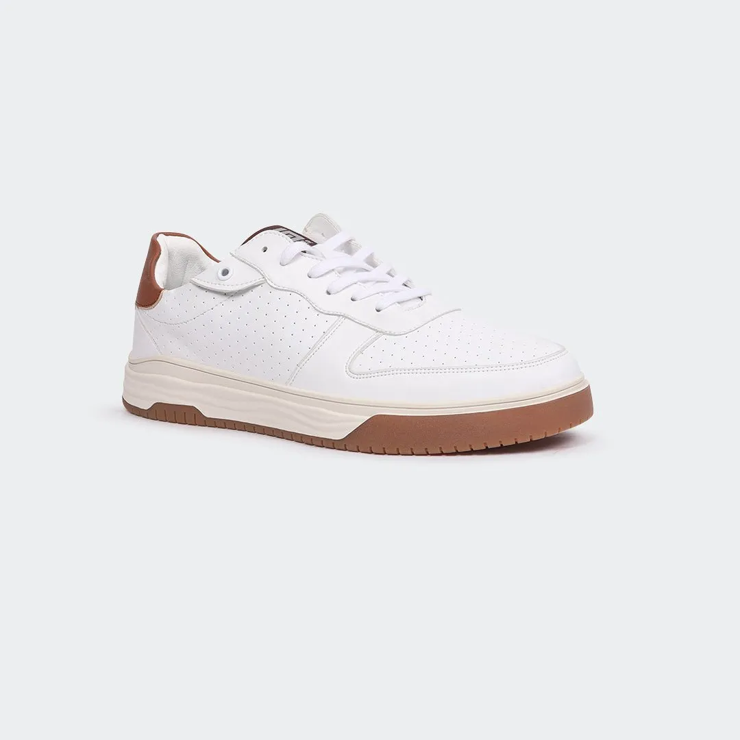 WHITE/BRN Casual Sneakers for Men (LEWIS 692G)
