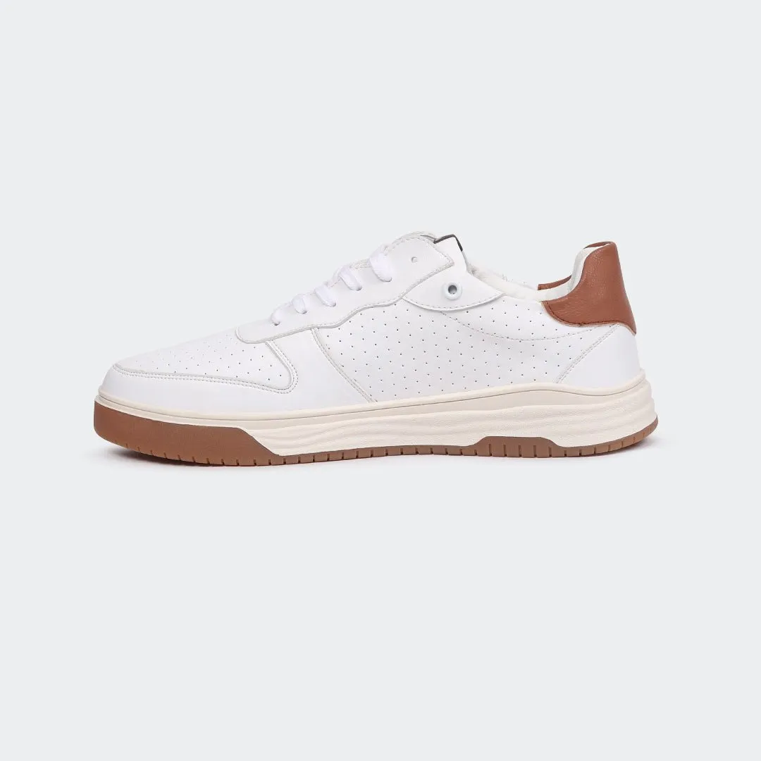 WHITE/BRN Casual Sneakers for Men (LEWIS 692G)