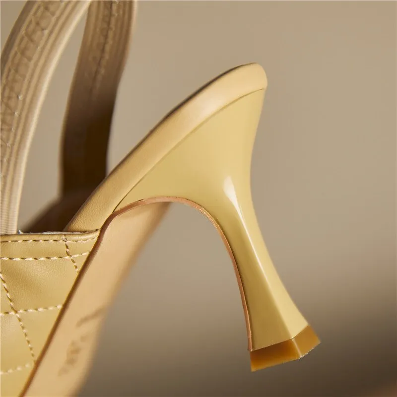 Woman Thin Heels Elegant Back Strap Shoes