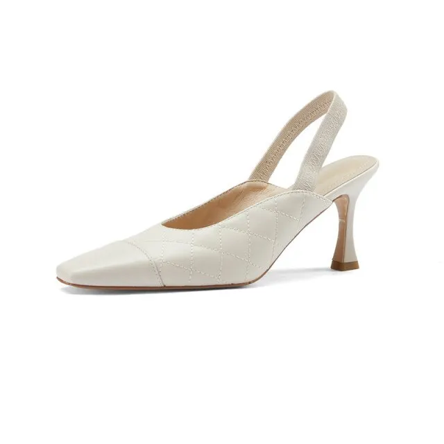 Woman Thin Heels Elegant Back Strap Shoes