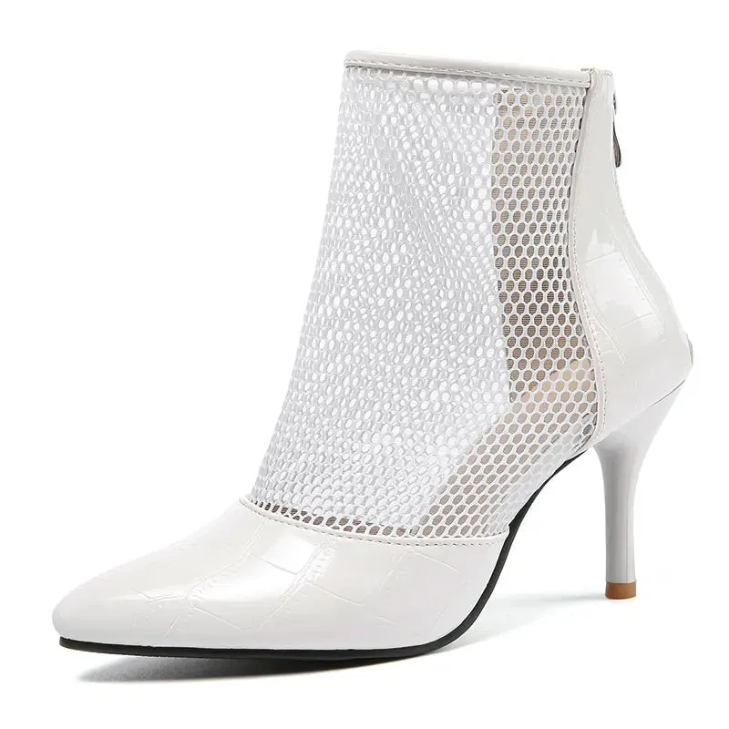 Women  Breathable Mesh Summer Ankle Boots