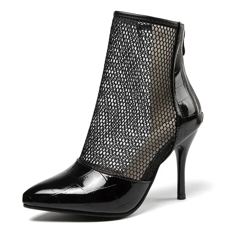 Women  Breathable Mesh Summer Ankle Boots