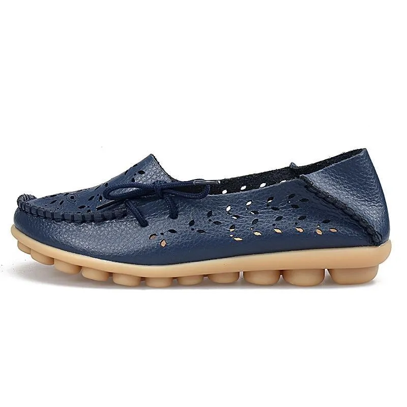 Women Flats Cut-outs Comfortable Women Casual Shoes Round Toe Moccasins Loafers