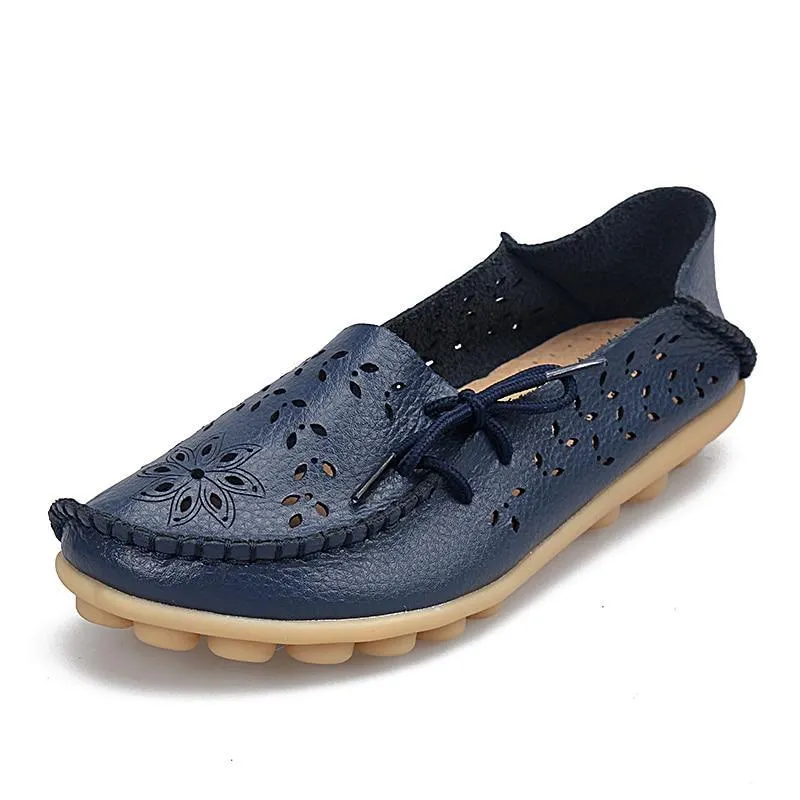 Women Flats Cut-outs Comfortable Women Casual Shoes Round Toe Moccasins Loafers