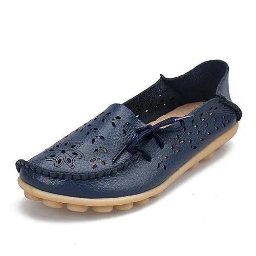 Women Flats Cut-outs Comfortable Women Casual Shoes Round Toe Moccasins Loafers