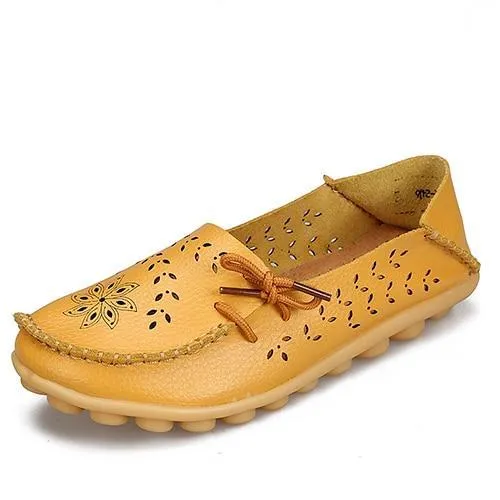 Women Flats Cut-outs Comfortable Women Casual Shoes Round Toe Moccasins Loafers